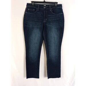 Lee Riders Mid Rise Straight Jeans Sz 10P Petite Altered Hem Slit Denim Great